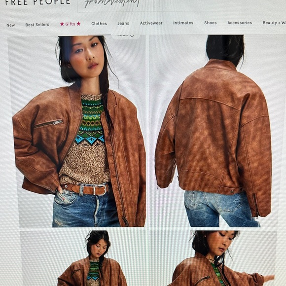 We The Free Vinny Vegan Bomber in Brown Sugar - Picture 5 of 5